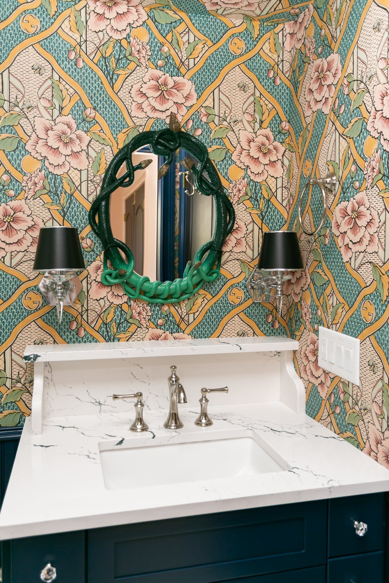 Modern Bathrooms with Stone Finishes and Glass-Enclosed Showers