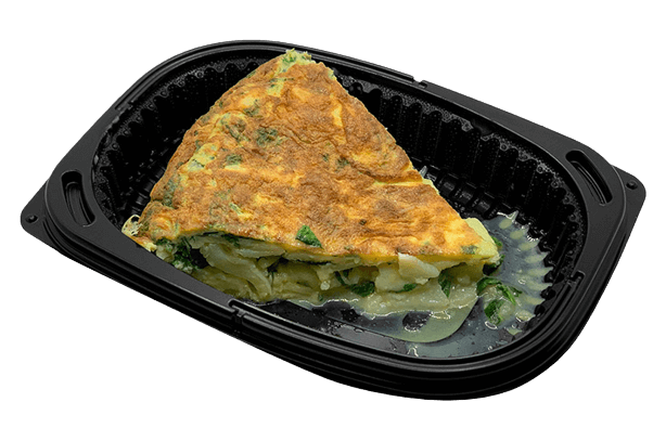 Spanish omelet with potato and spinach