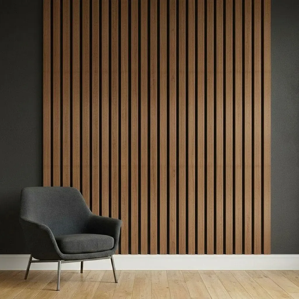 Acoustic wood slat panels