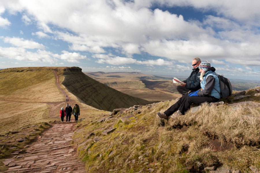 People walking in the Brecon Beacons