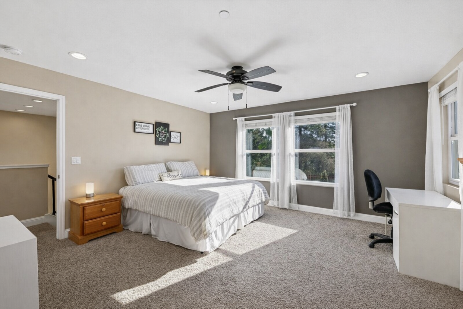 plain bedroom wall before design upgrade