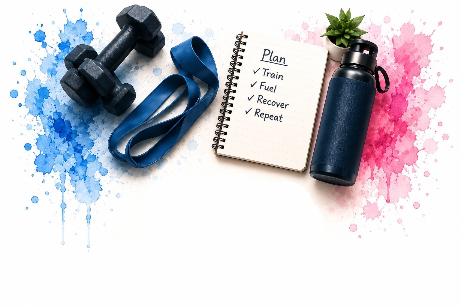 Fitness equipment and a training plan notebook
