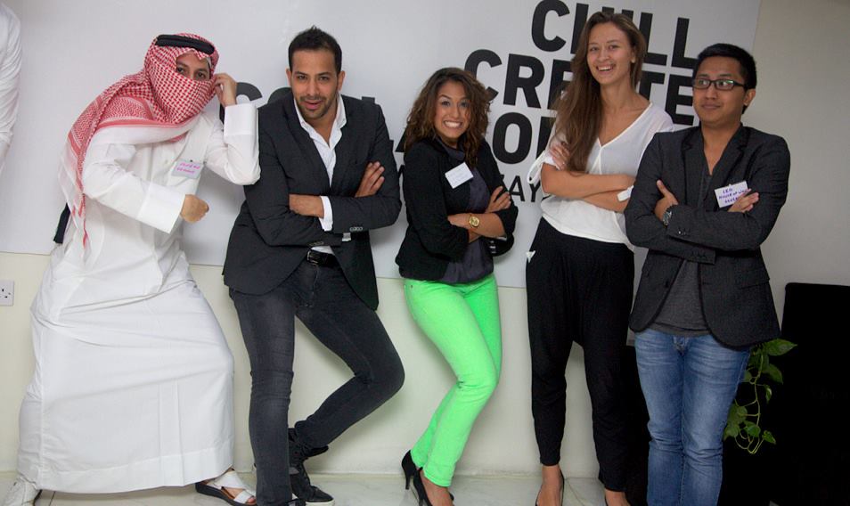 Young management team and partners of start-up co-working space in Doha, Qatar