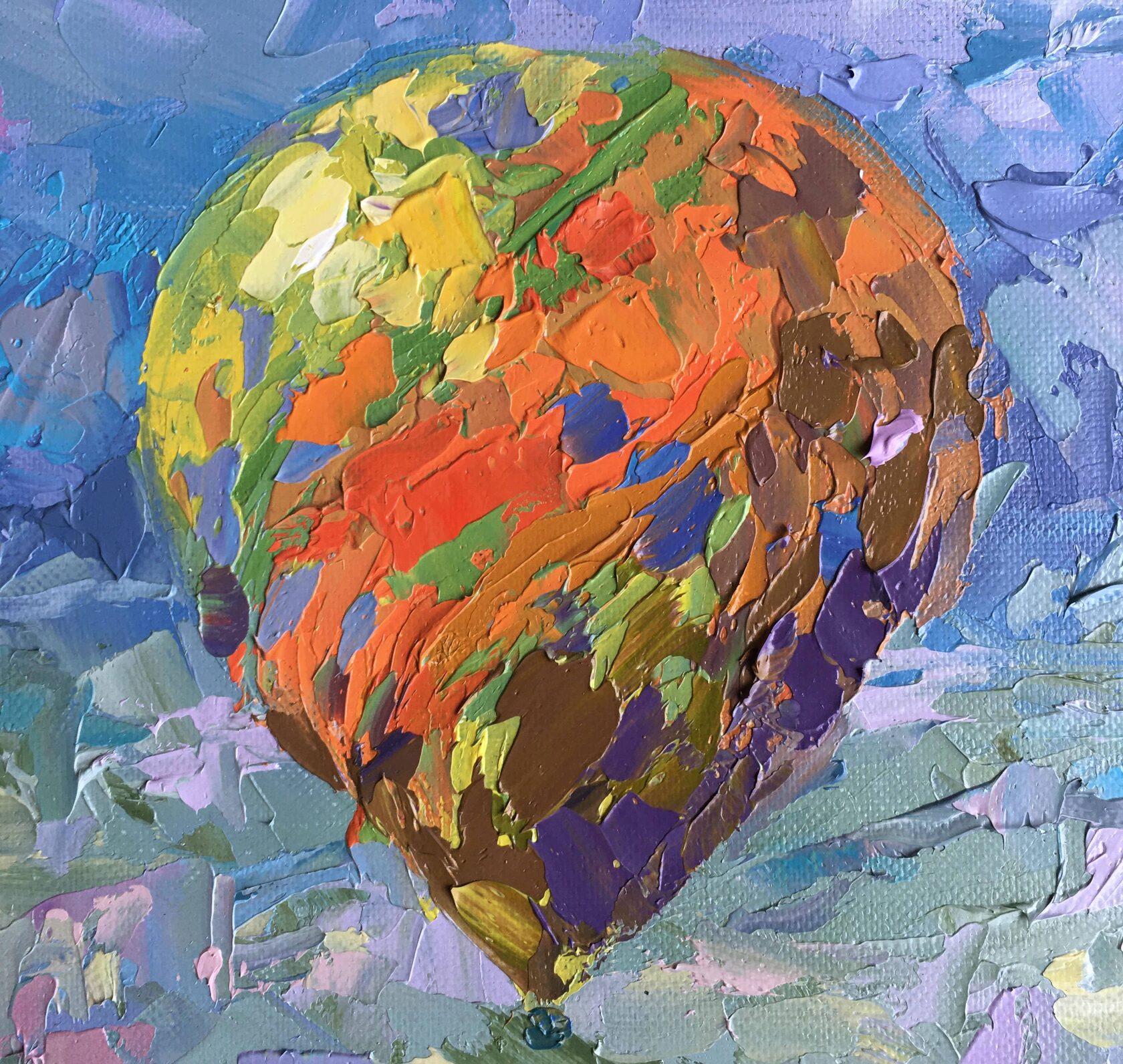 Hot air balloons oil painting 