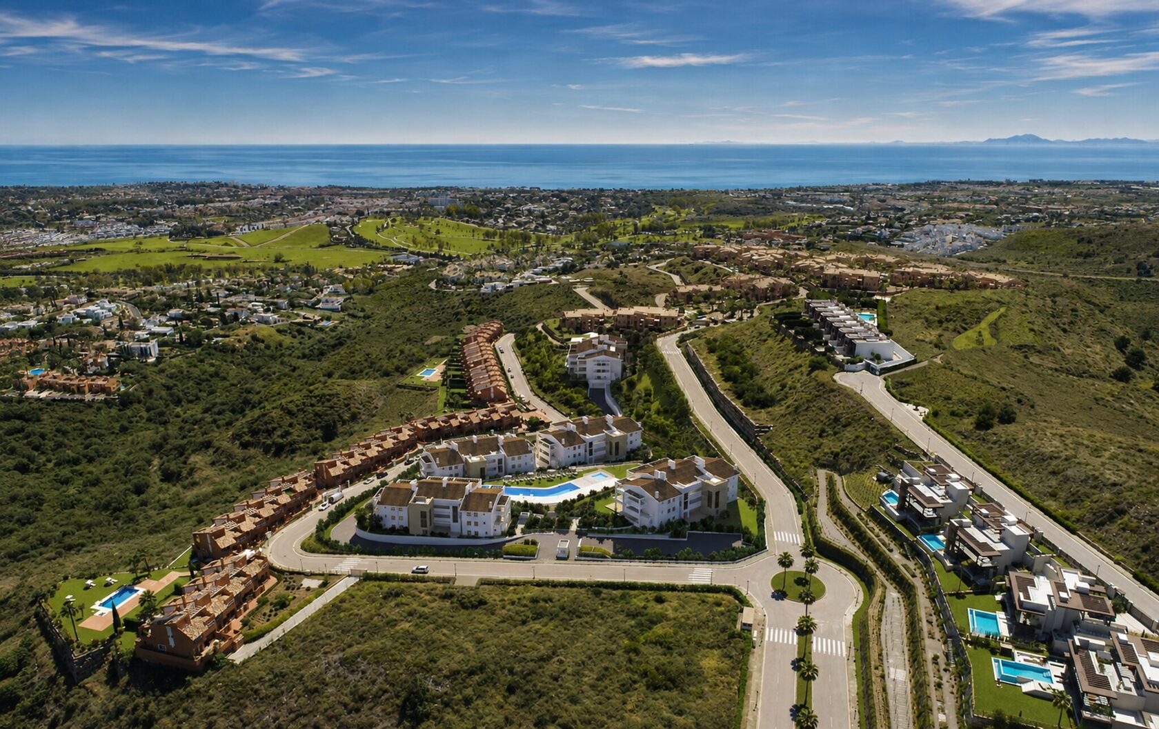Los Jaralillos from the air, with the pool area at the centre of the plot