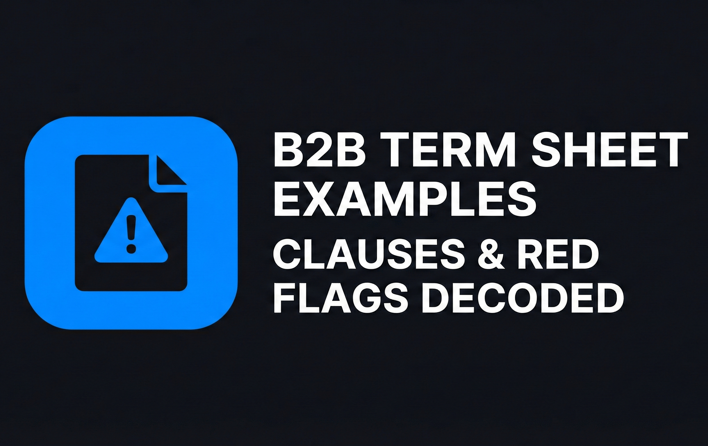 B2B Term Sheet Examples Clauses &amp; Red Flags Decoded