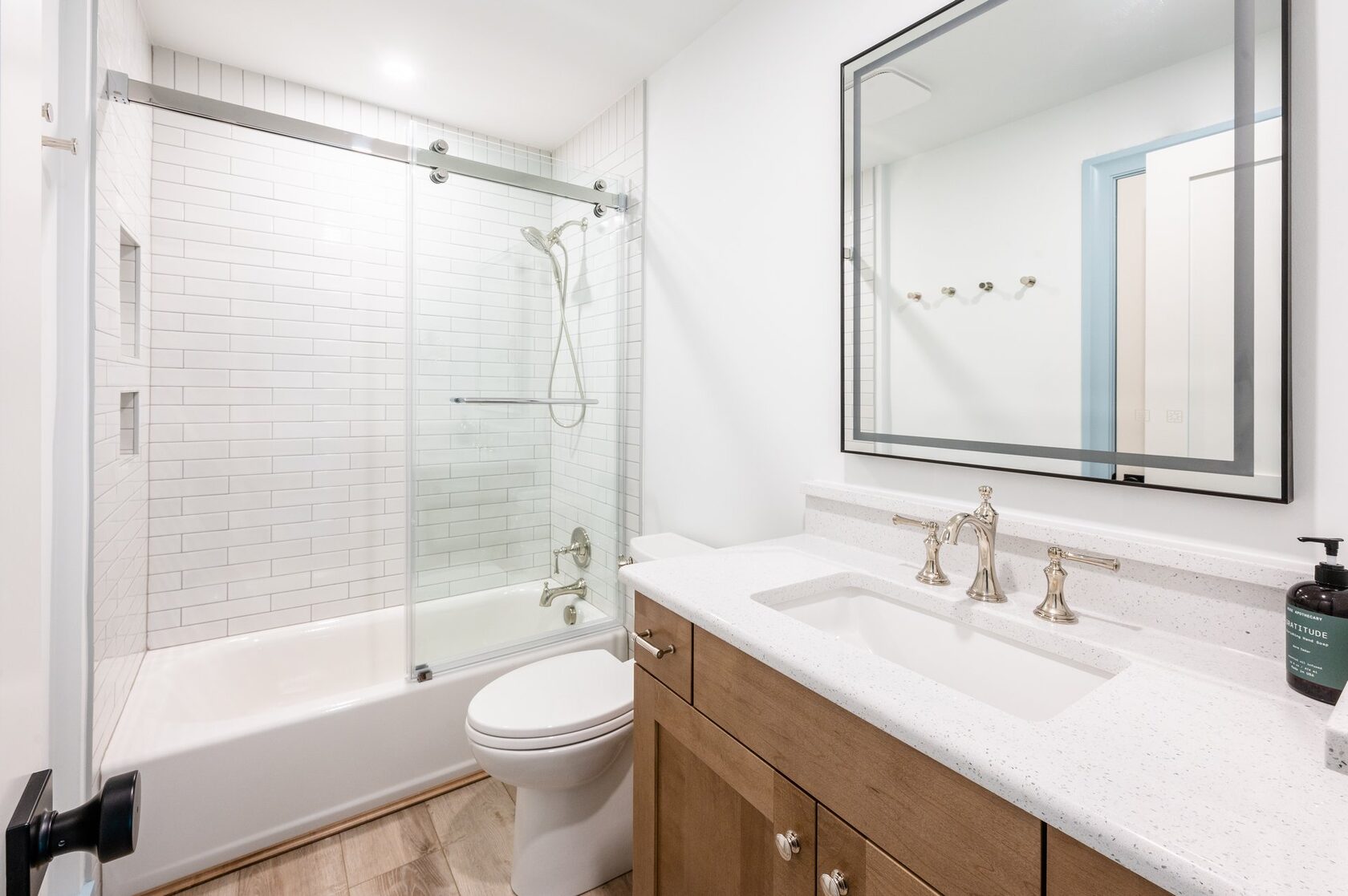 Quartz Countertop Installation in Bathroom