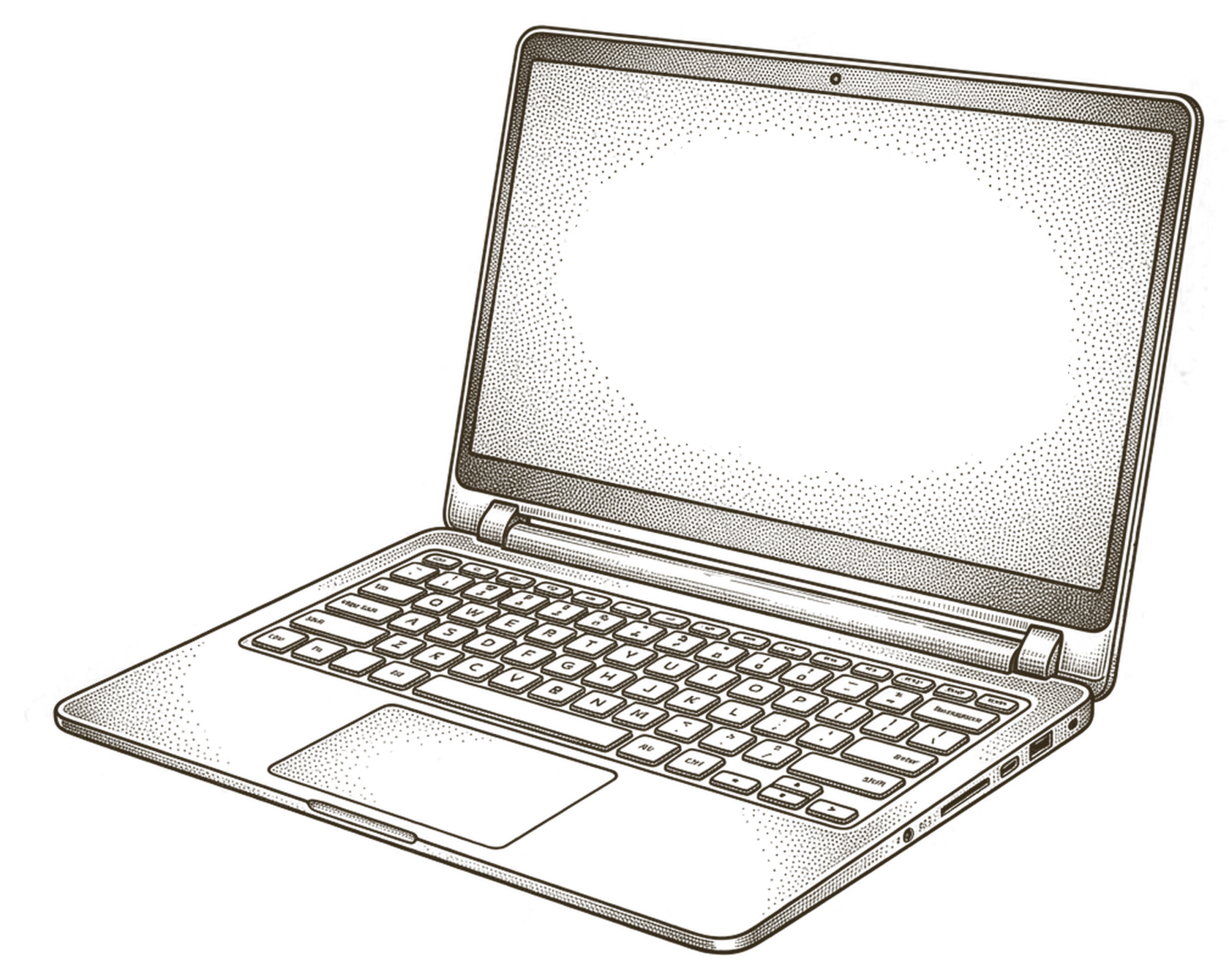 Engraving of a laptop