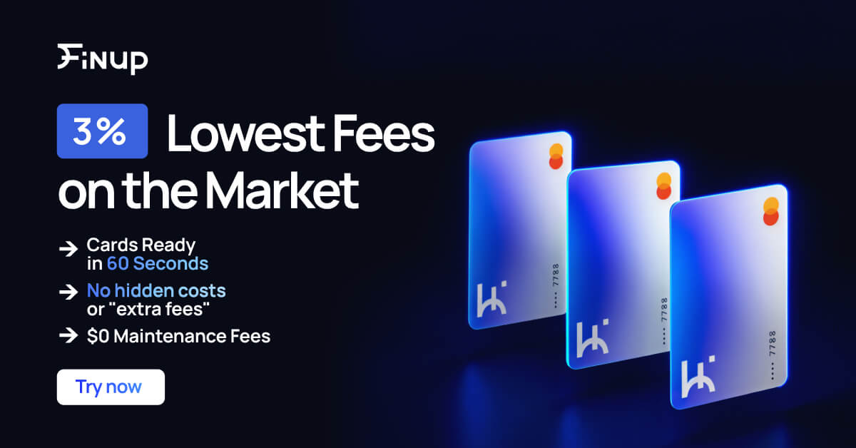 Finup English-language horizontal virtual card ad