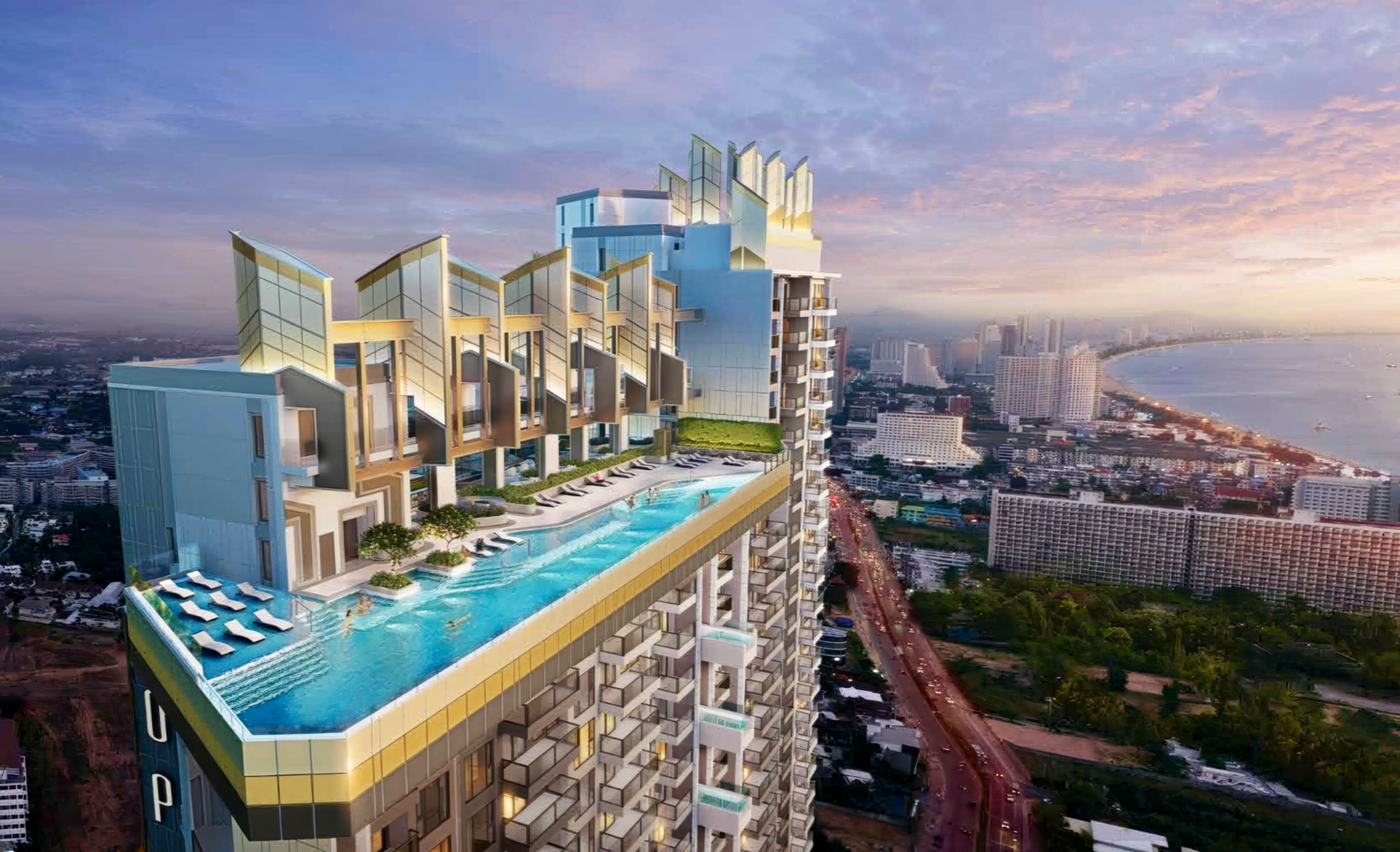 Rooftop pool and sky villas of Copacabana Coral Reef, rendering