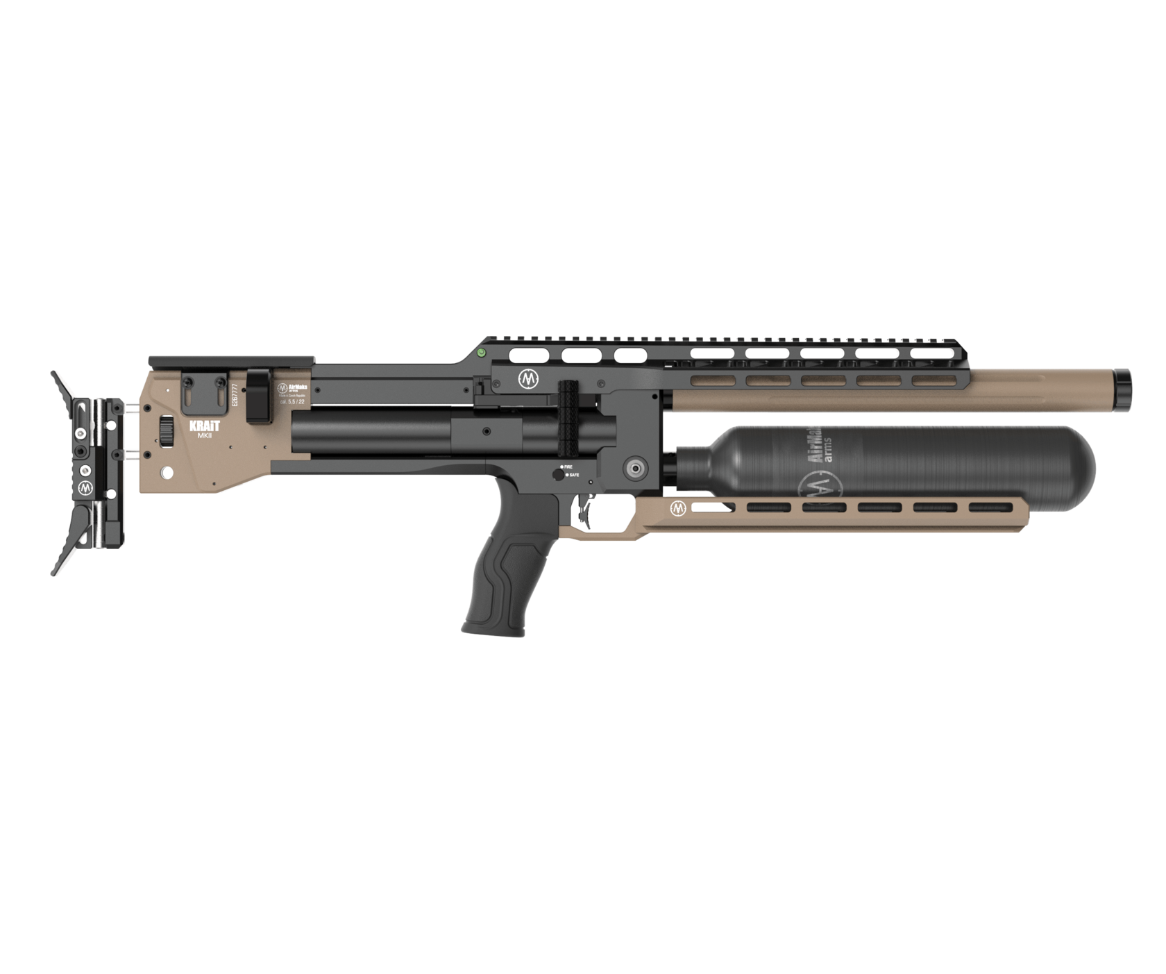 AirMaks Krait MK2 Pro L HP long high-power tactical bullpup rifle brown color