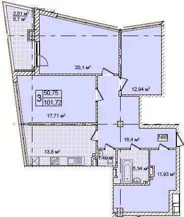 3-комнатные планировка Costa Fontana — вариант 4