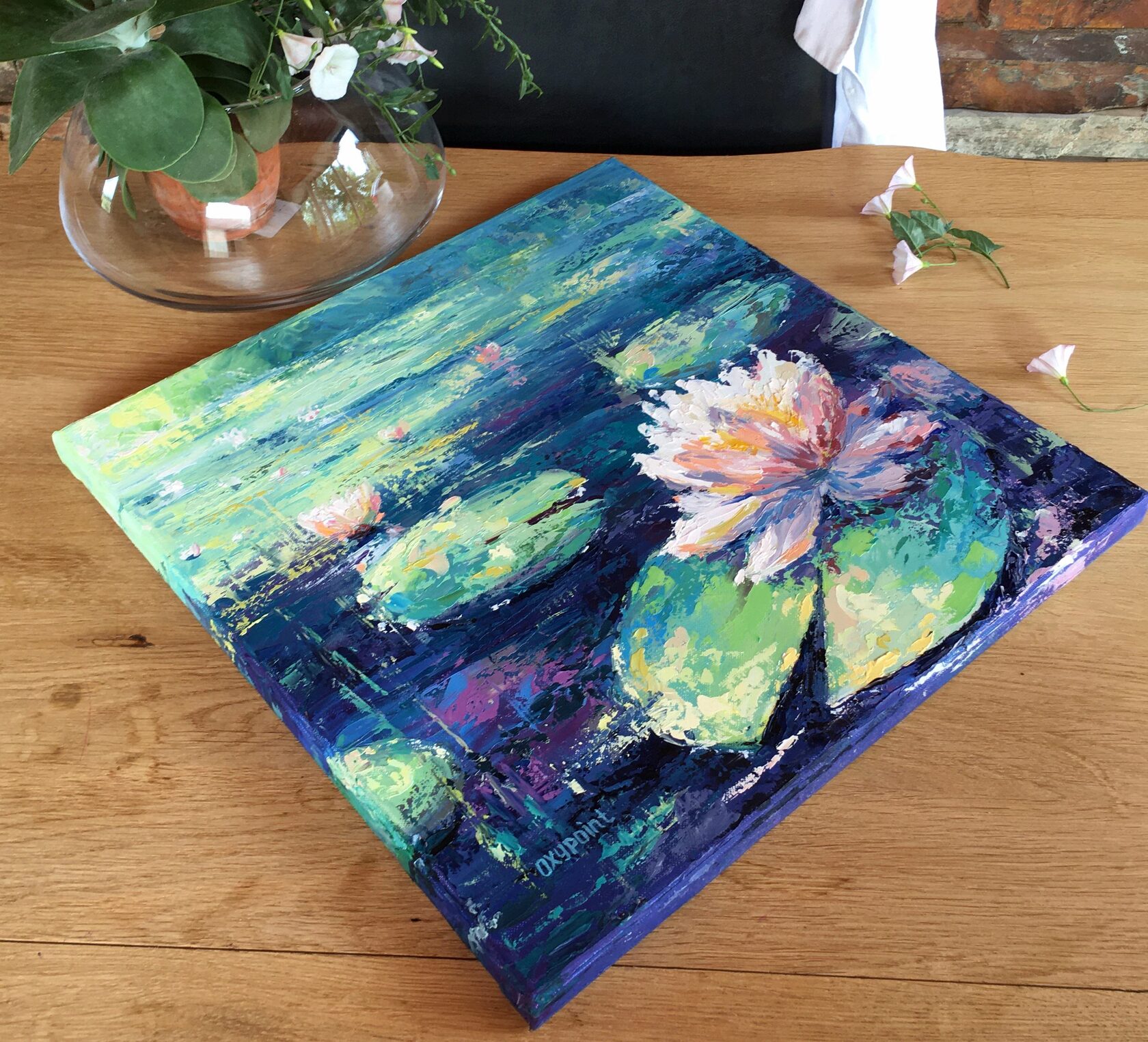 water lily oil painting