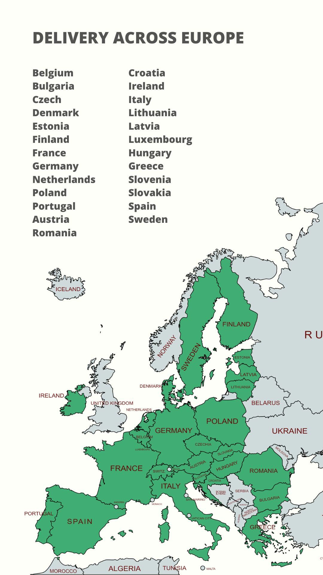 Delivery map of Meeples Store