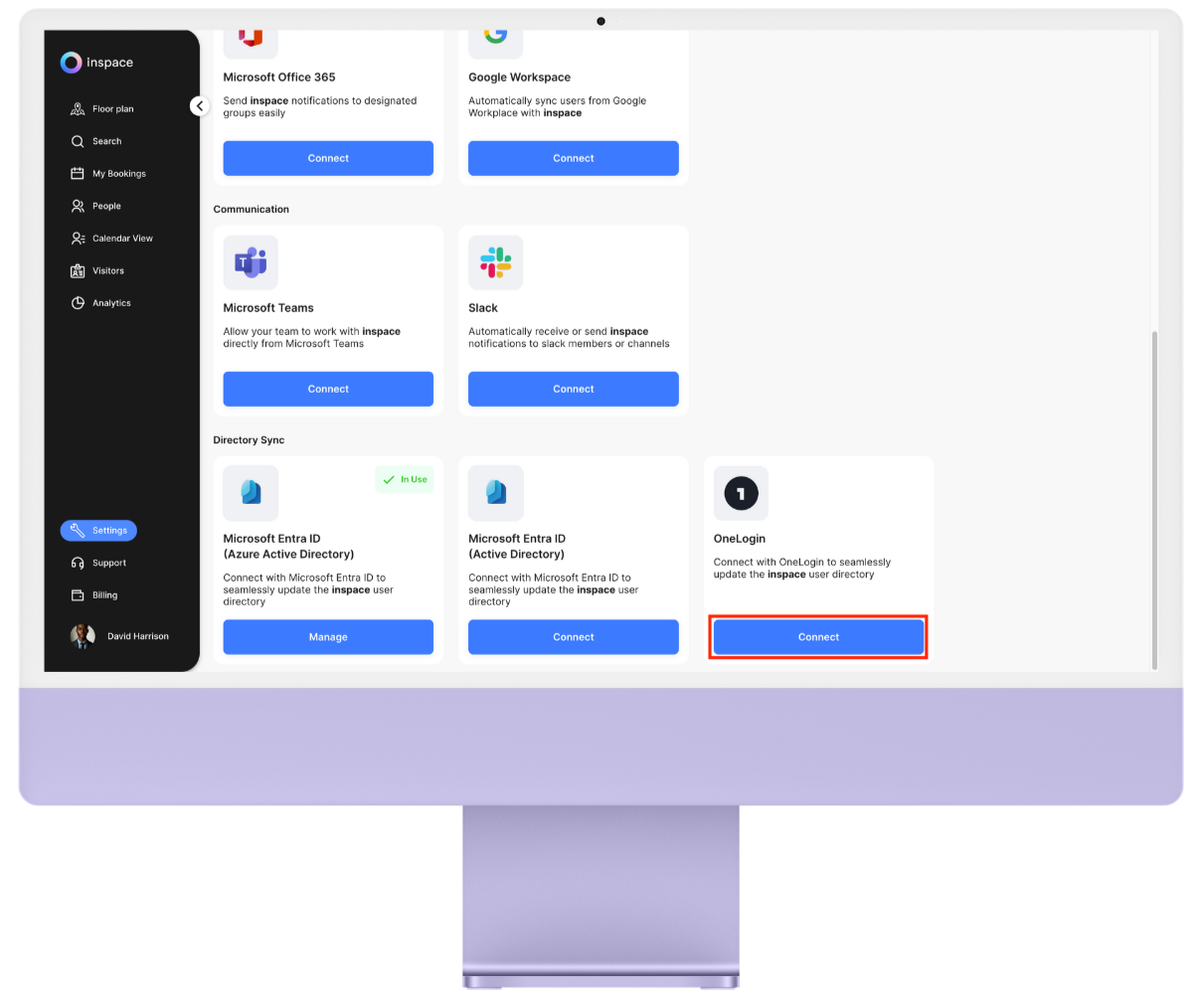 OneLogin | inspace Help Center