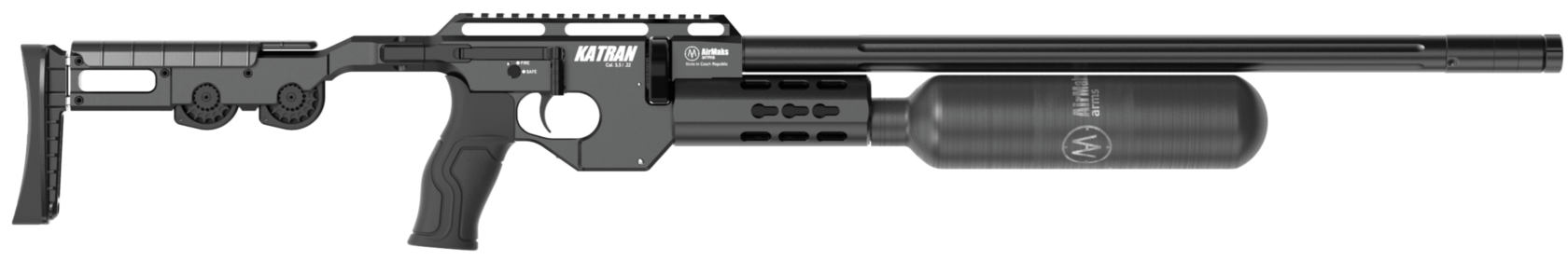 AirMaks arms Katran LB long bottle pcp rifle black color