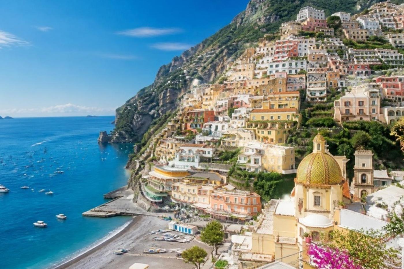 Positano on the Amalfi Coast on a sunny day