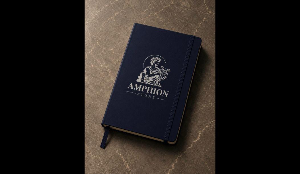 Логотип AMPHION STONE на фірмовому блокноті