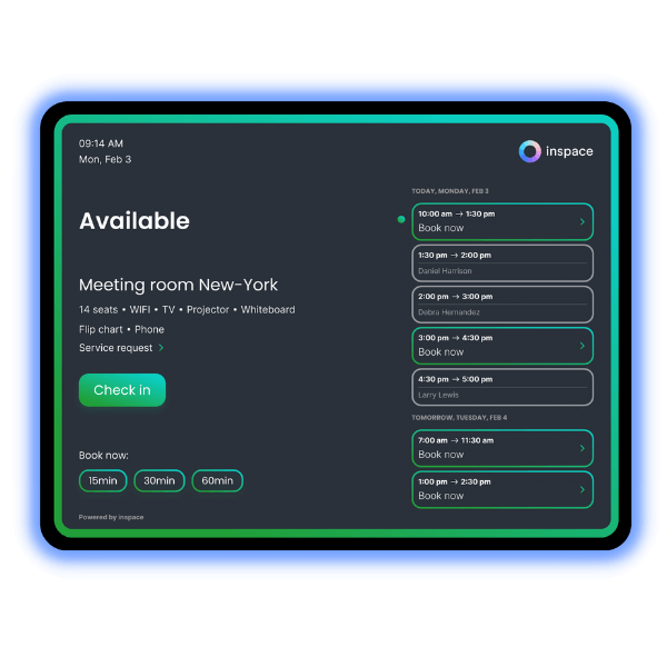 Meeting room booking app helps you find and book conference room and meeting spaces quickly