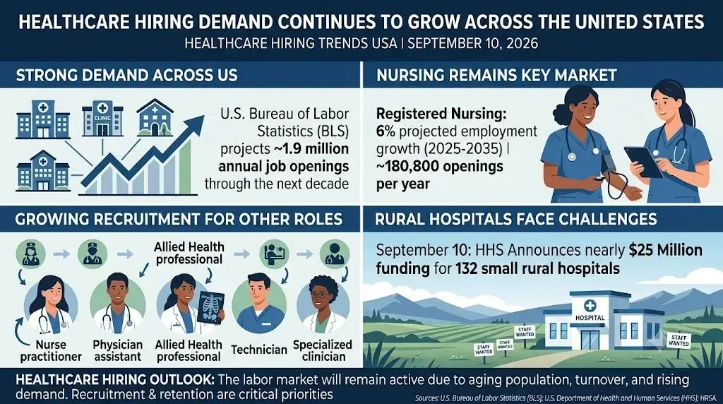 Healthcare Hiring Demand Continues to Grow Across the United States