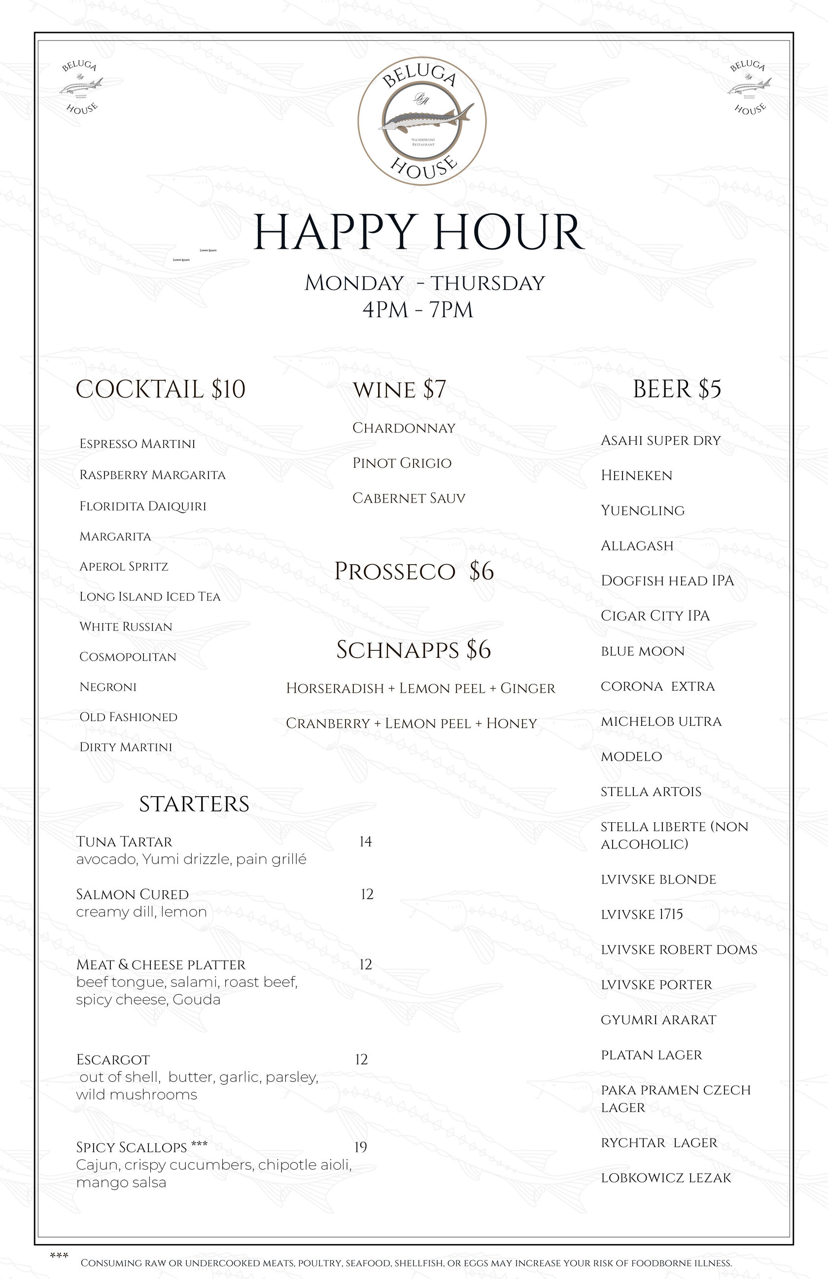 Special Offers in restaurant Beluga House Boca Raton Happy Hour