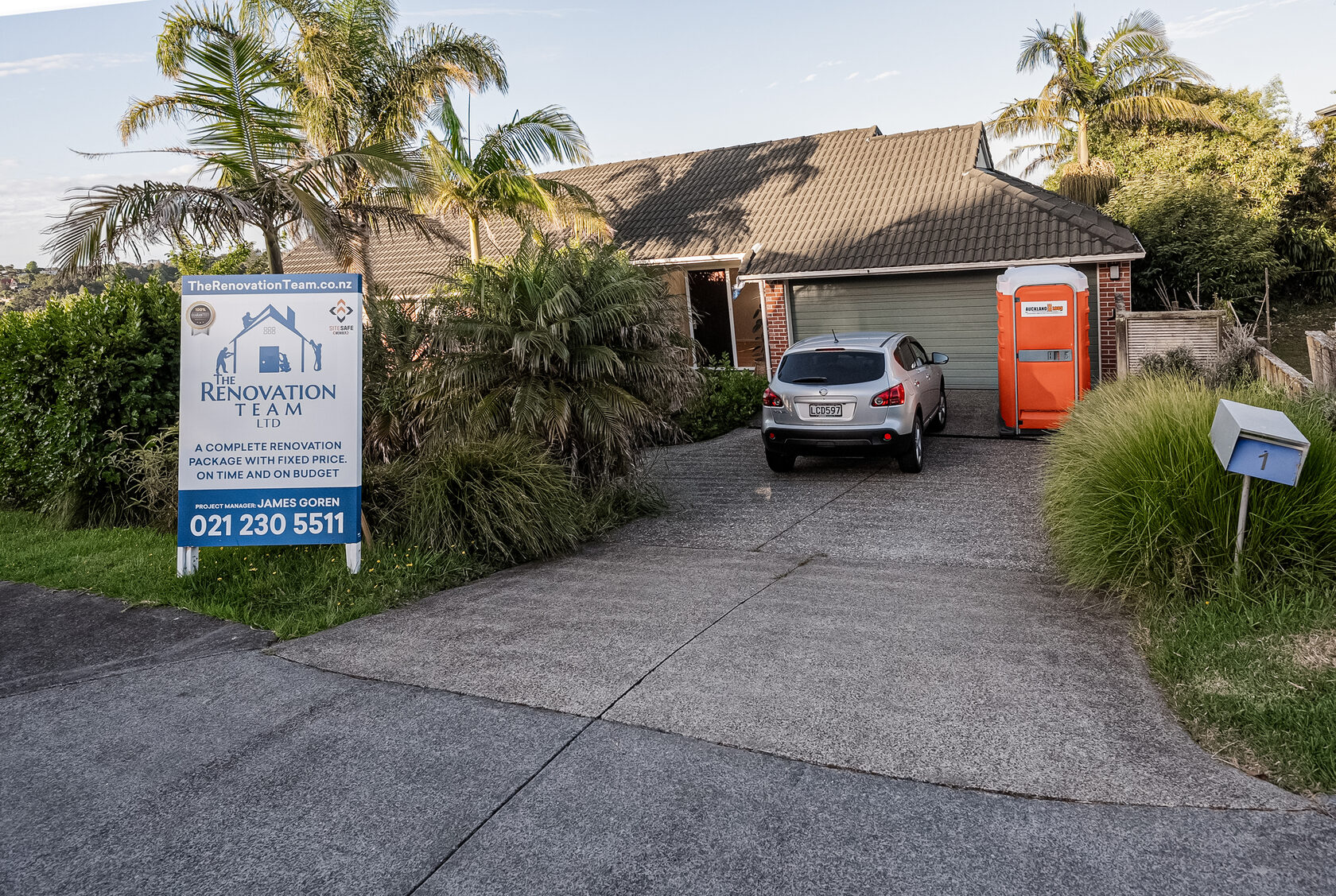 Driveway and exterior view of the Glenfield renovation property
