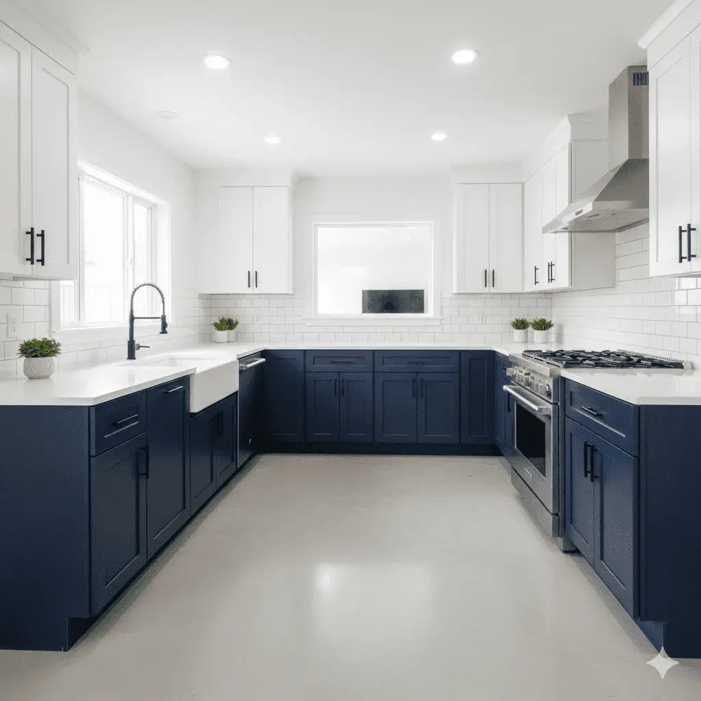 U-shaped kitchen layout