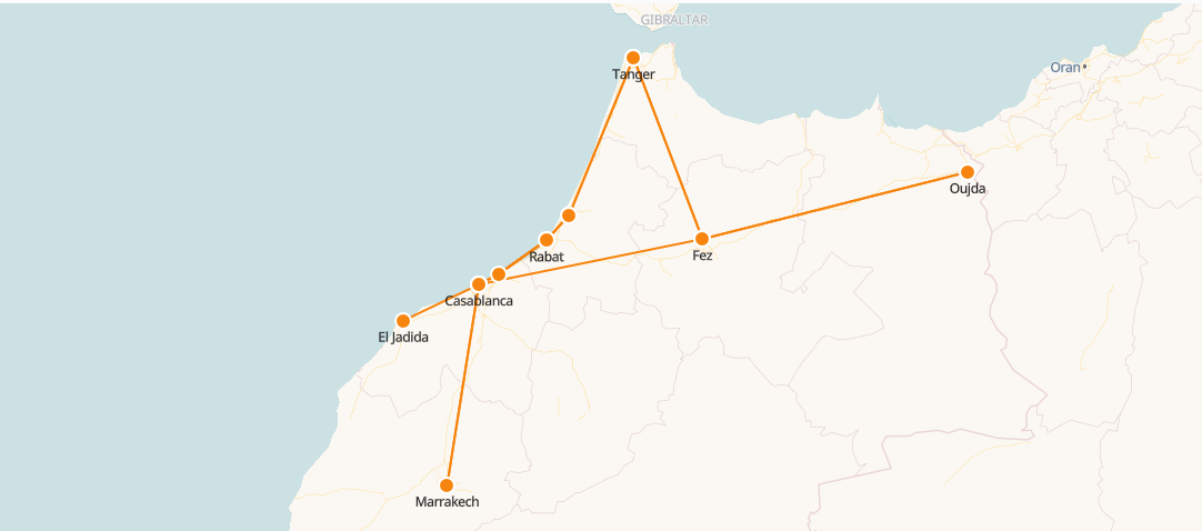 Trains du Maroc | Carte des trains à grande vitesse, horaires & billets