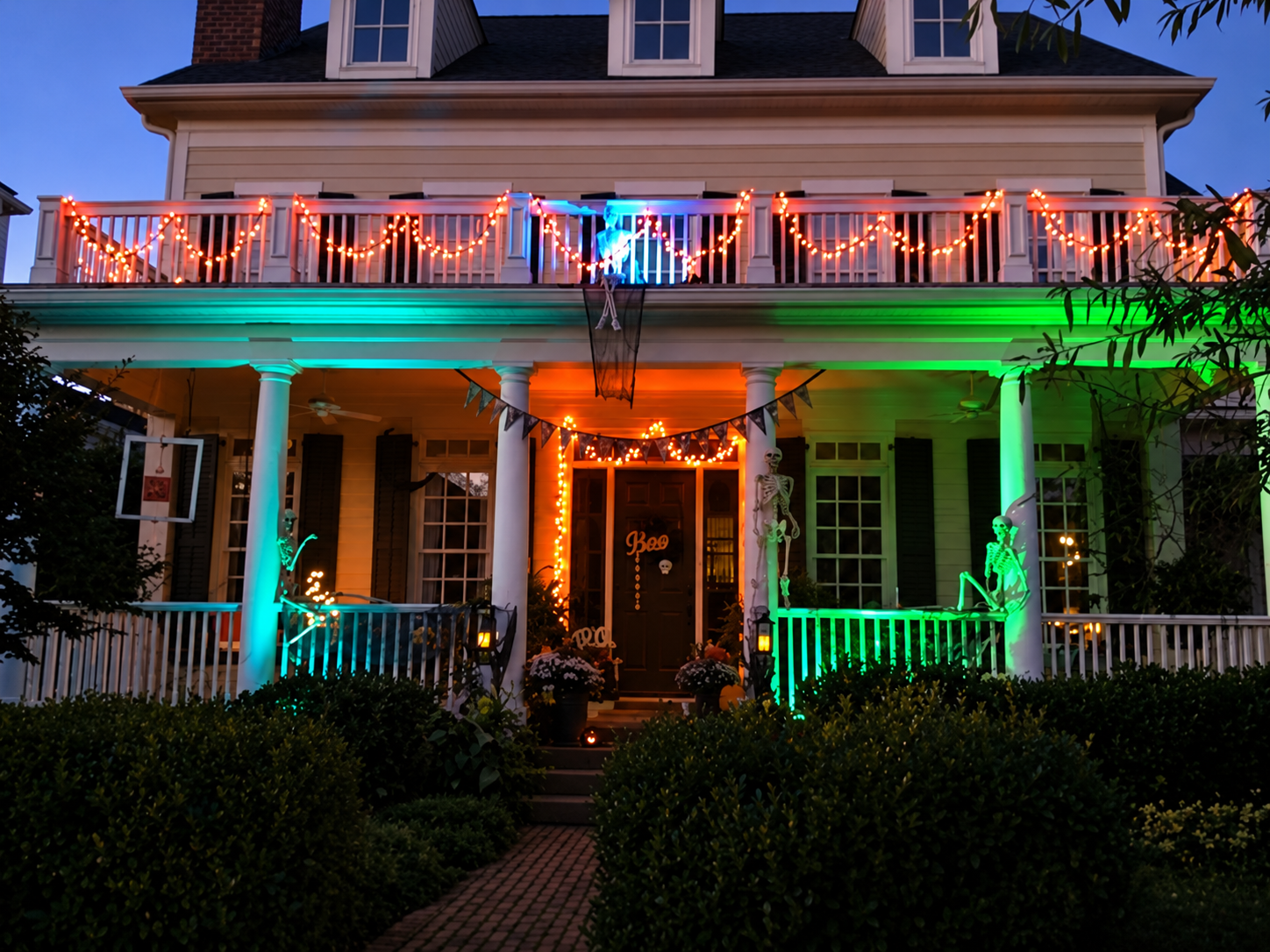 Halloween decorated front porch