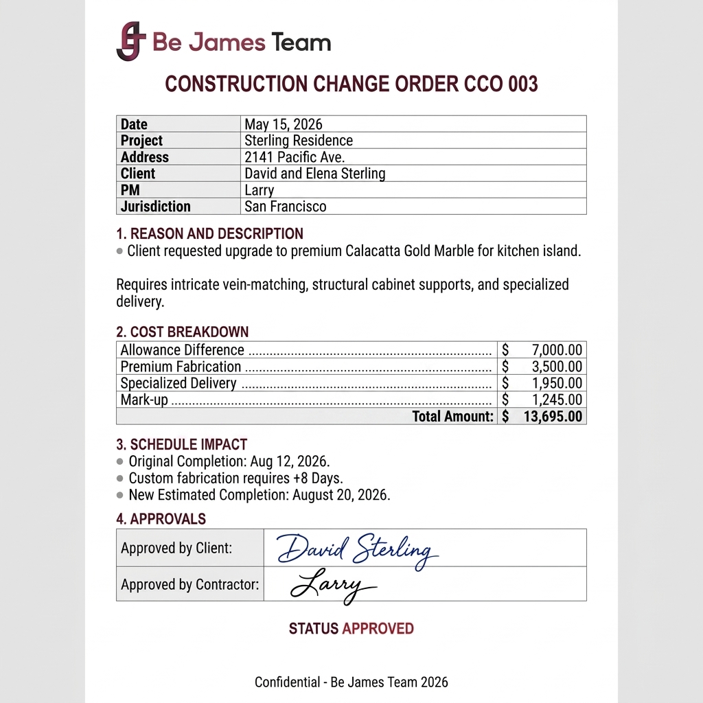 Change Order Form