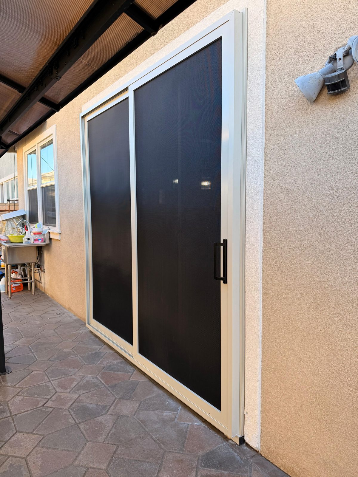 Patio slider security screen installed in Orange County, CA