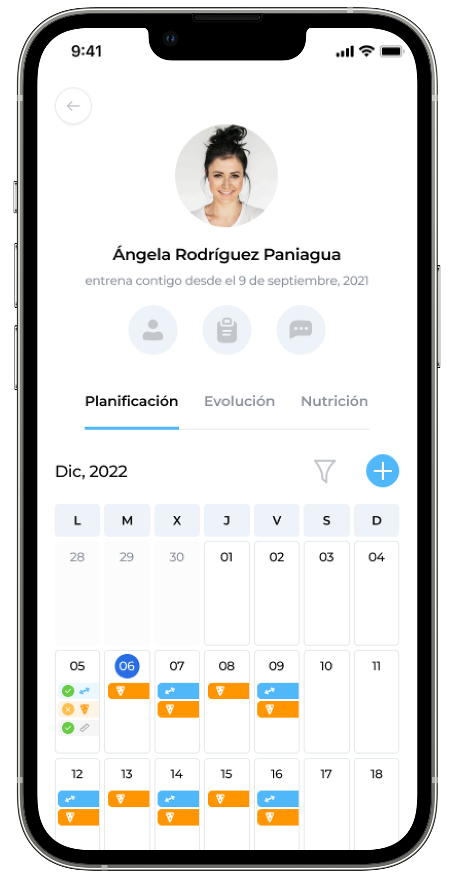 La aplicación para instructores