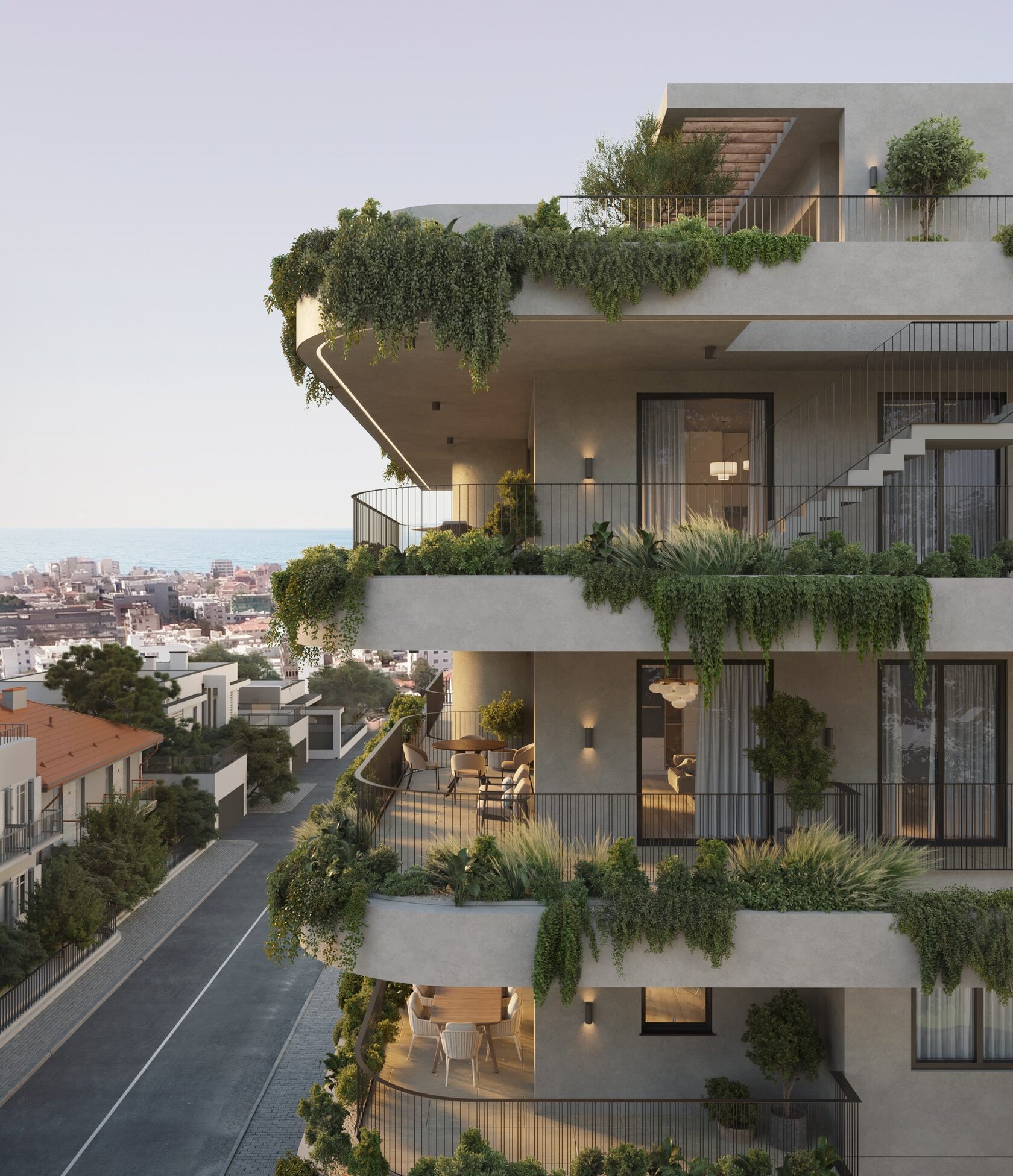 Exterior 3D visual of a residential development in Cyprus
