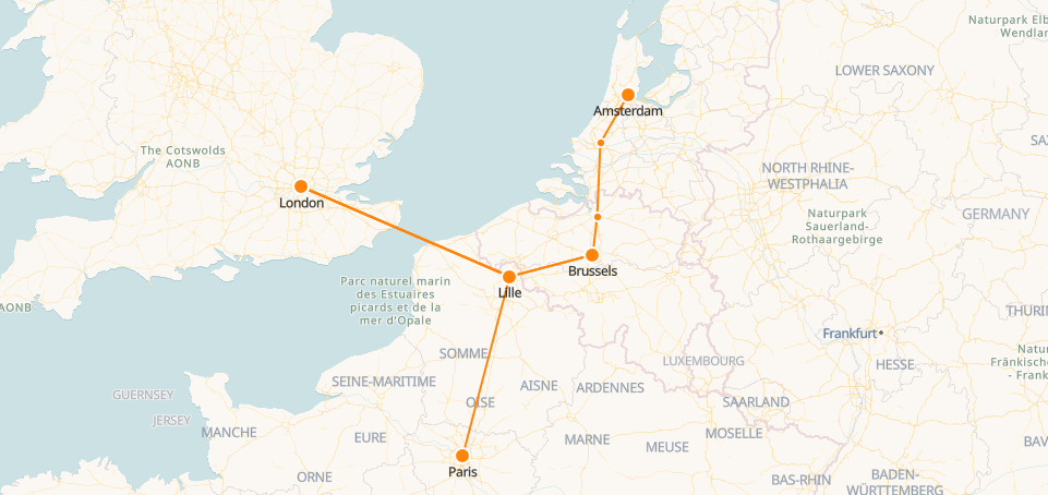 Eurostar Train Tickets Price, Map & Classes - BENELUX TRAINS