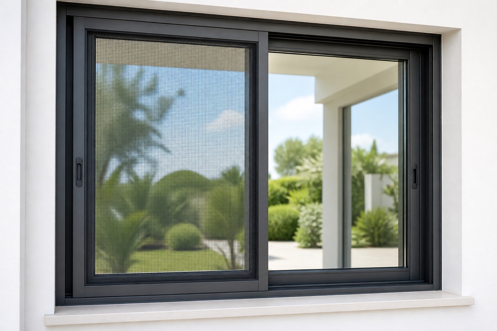 Ventana con mosquitera corredera