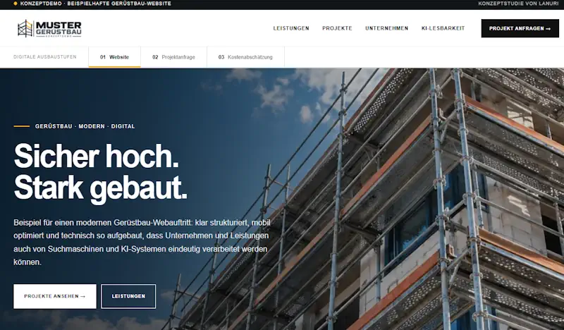 Website-Beispiel: Gerüstbau