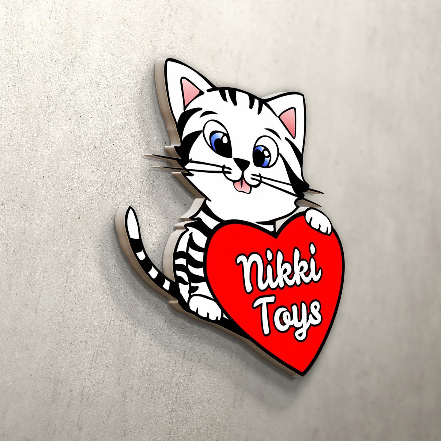 Second Nikki Toys logo option – a cat with a heart