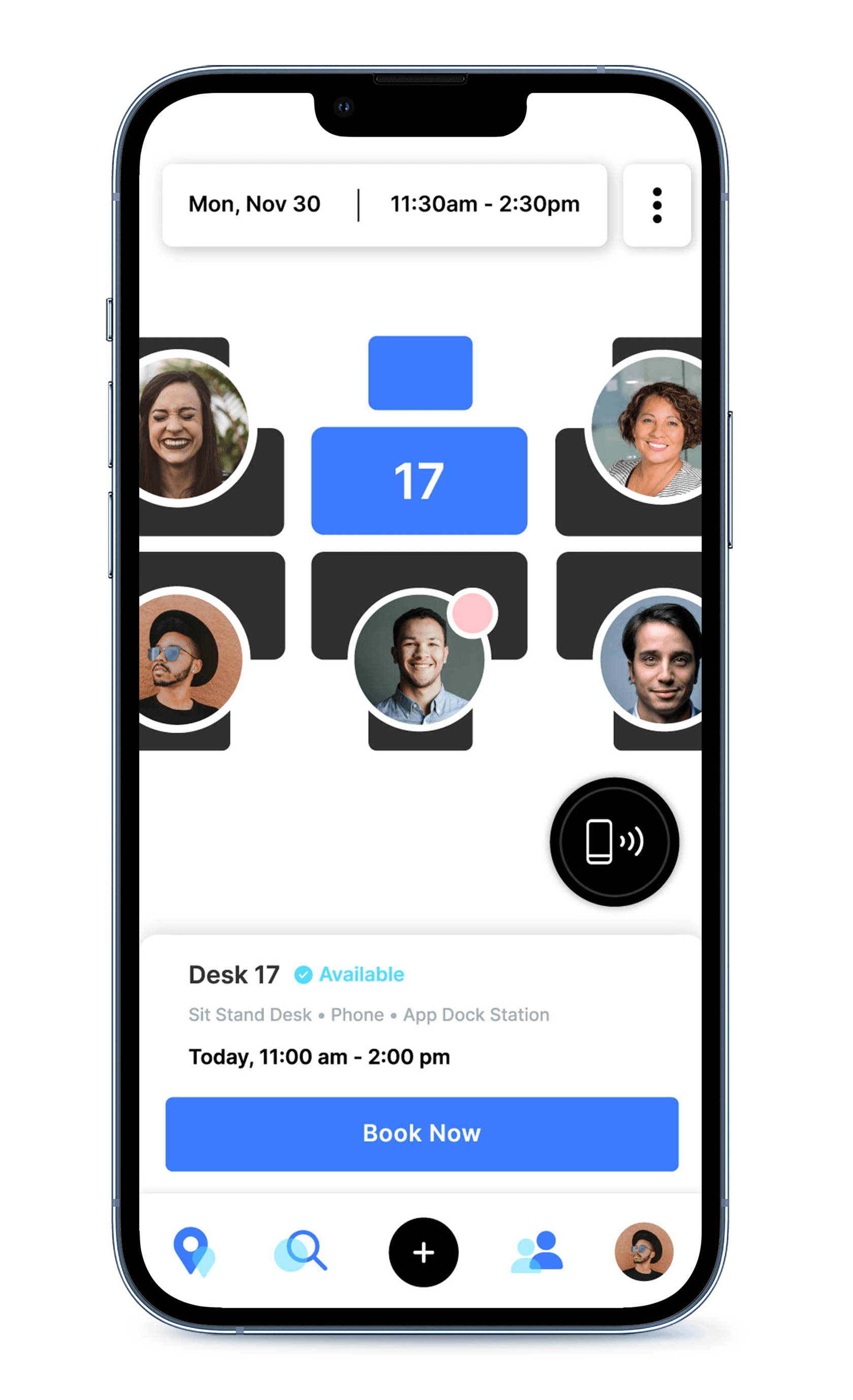 Desk booking that lets you view colleagues hot desks so you can choose your hot desk in the office space