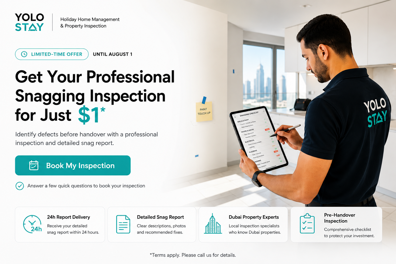 YOLO STAY Professional Snagging Inspection in Dubai