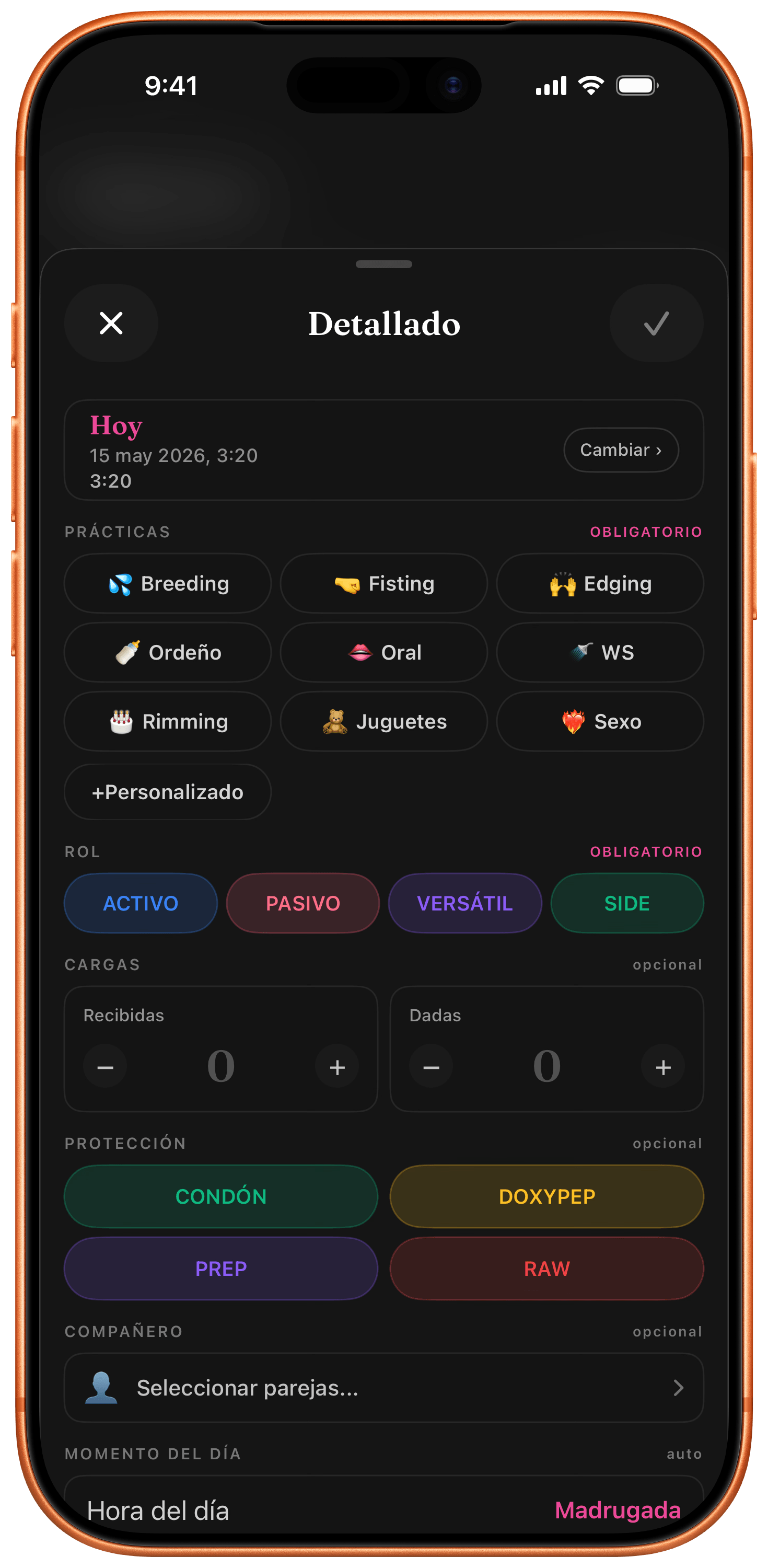 Pestaña Calendario