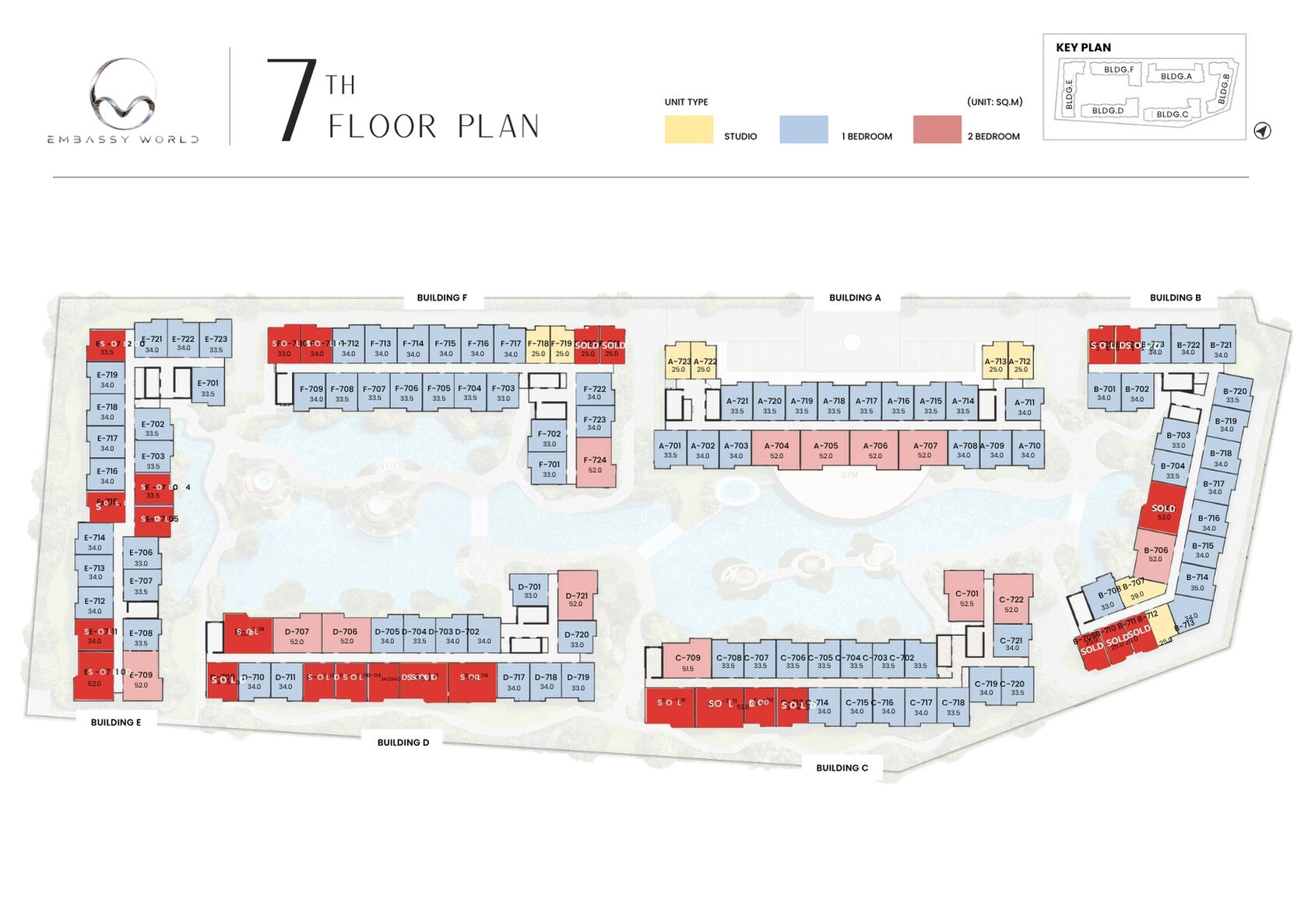Embassy World Pattaya 7th floor plan