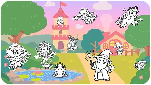 Fairy-tale castle coloring page