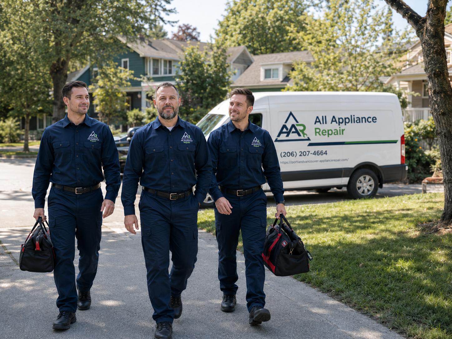 Professional appliance repair team member