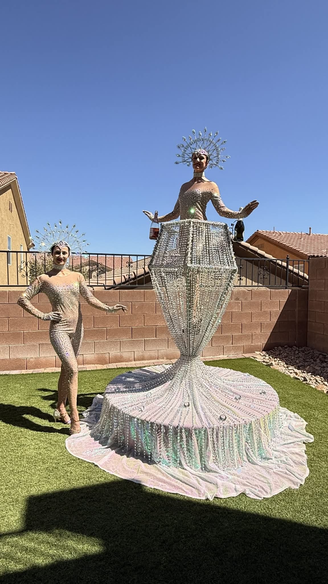 Diamond Girls with the crystal champagne glass prop