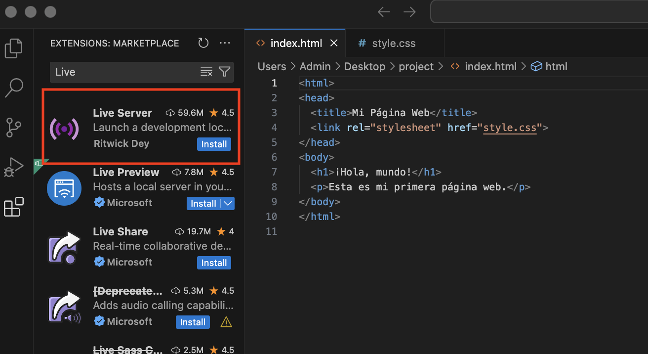 VS Code + HTML y CSS: lo esencial