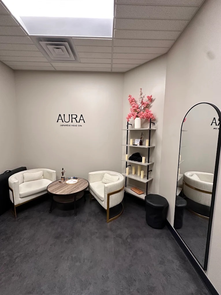 Treatment room at AURA Japanese Head Spa, Ross Park Mall, Pittsburgh