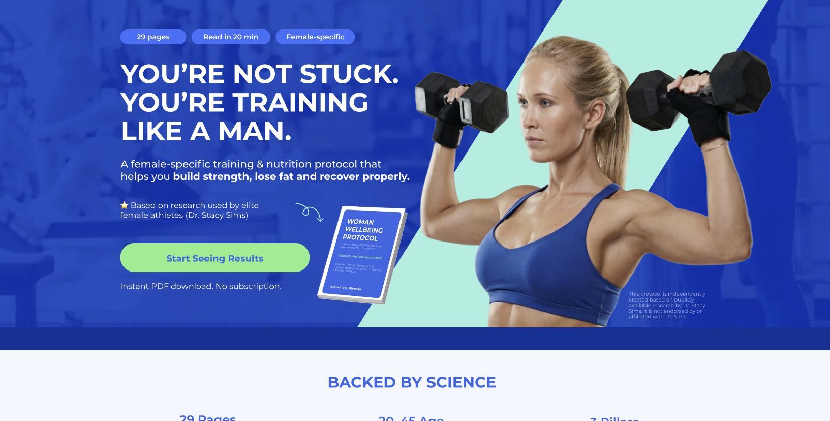 Miranna website design — first screen