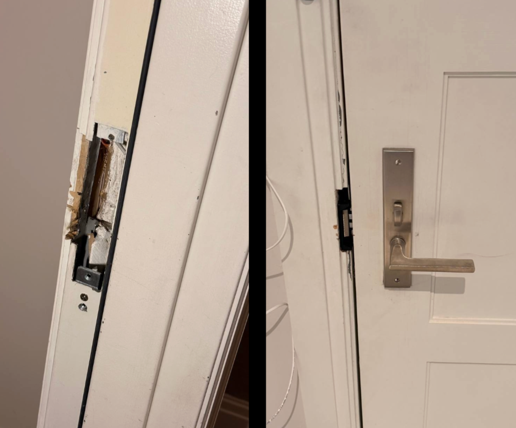 Before and after a lock job by LexKey Locksmith LLC in Brooklyn