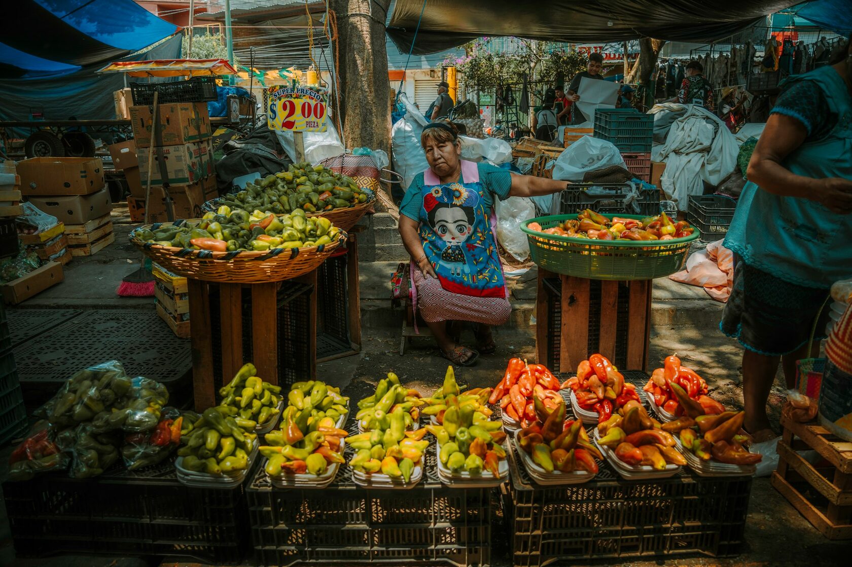 Fresh fruit arranged in a Mexican market — the sourcing step.