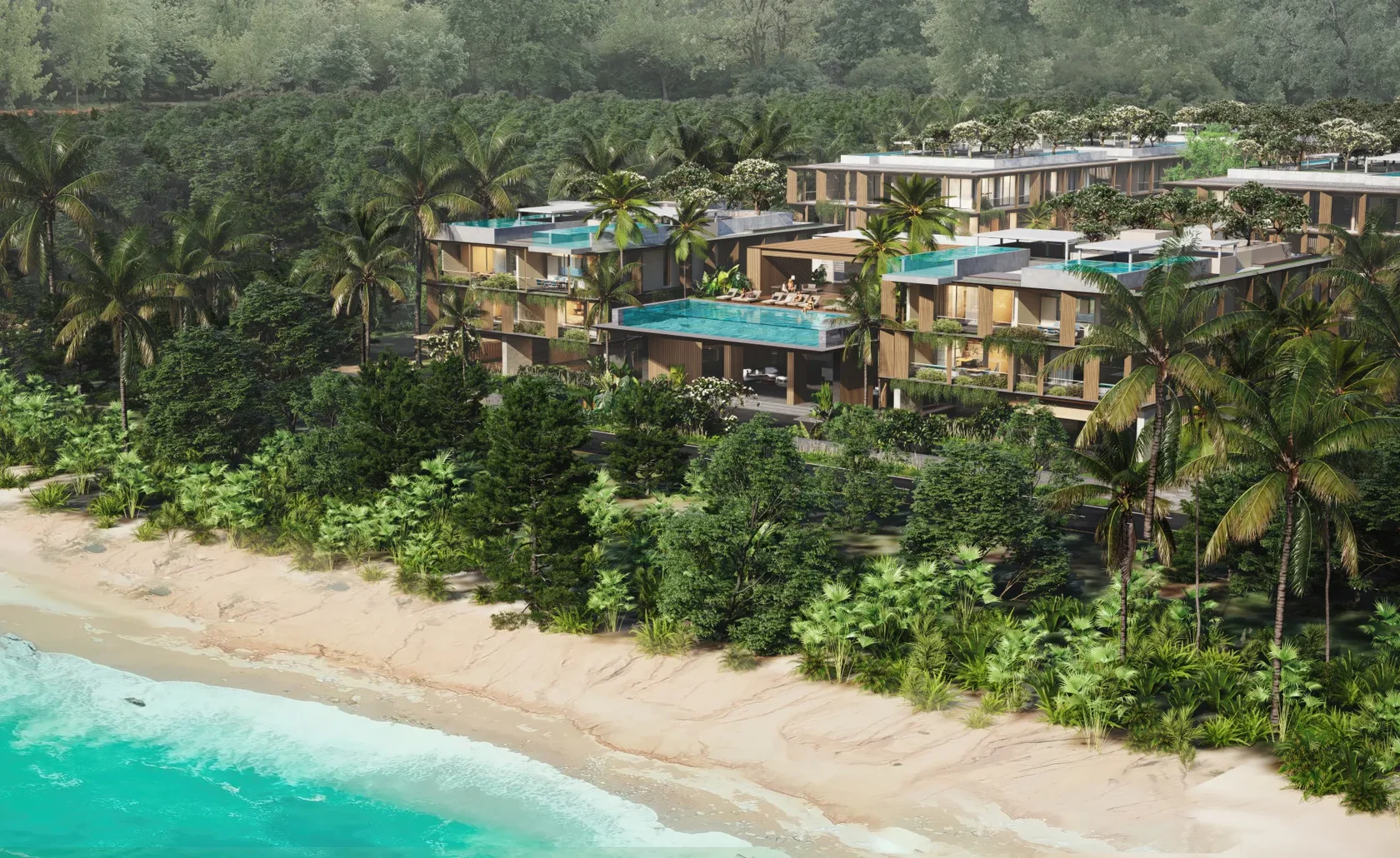 Eden Residences — фасад здания первой линии пляжа Банг Тао